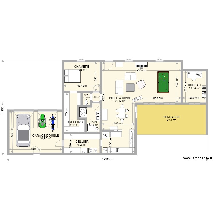 Projet2 Maison Bois. Plan de 0 pièce et 0 m2