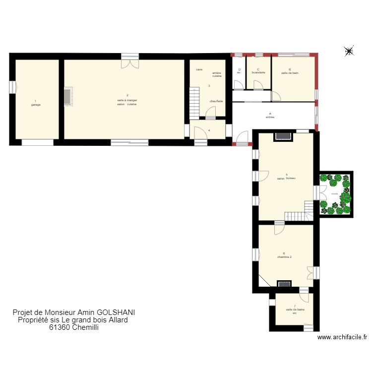  plan maison Grand bois Allard  RDC pièces. Plan de 0 pièce et 0 m2