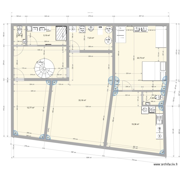 Plan Mondurand 3. Plan de 9 pièces et 116 m2