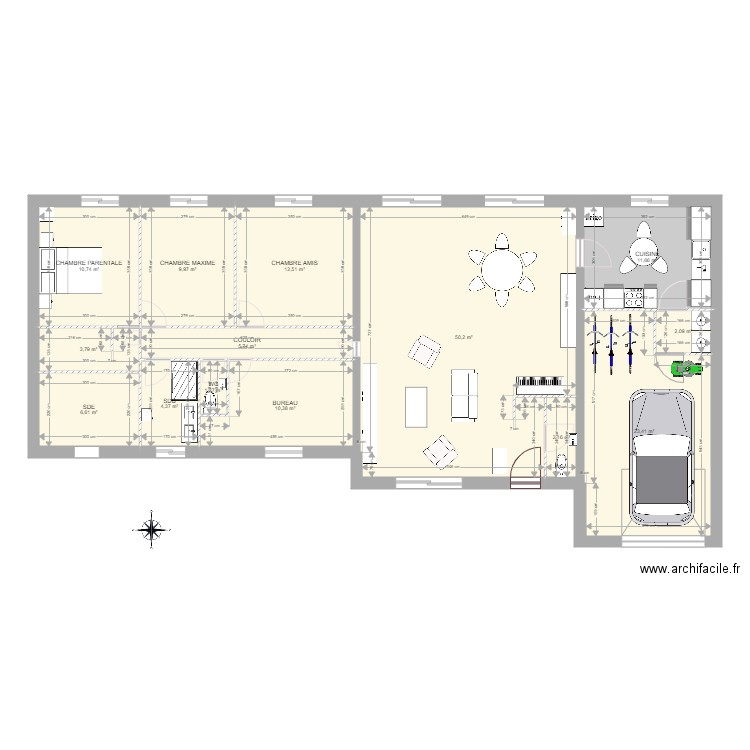 maisonPP01. Plan de 14 pièces et 155 m2