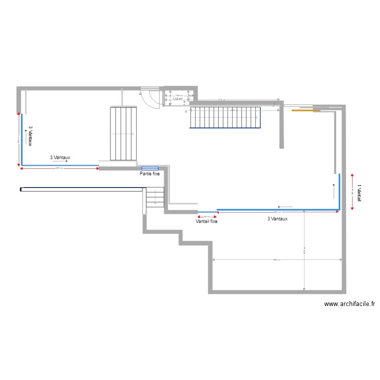 Roc Mer  Etage   Schéma galandage. Plan de 0 pièce et 0 m2
