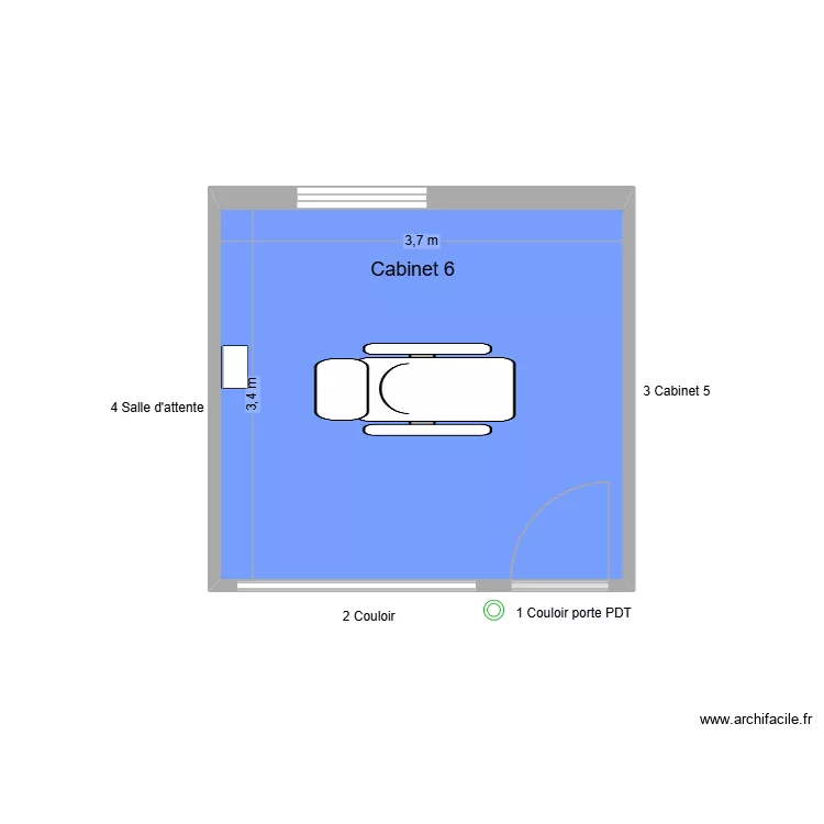 31729 Cabinet 6. Plan de 1  et 13 m²