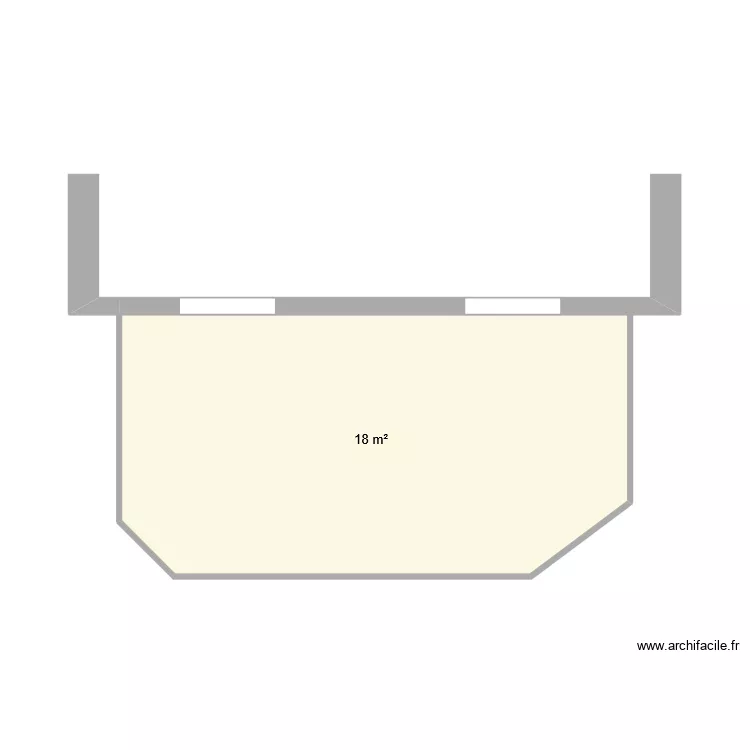 Veranda. Plan de 1  et 18 m²