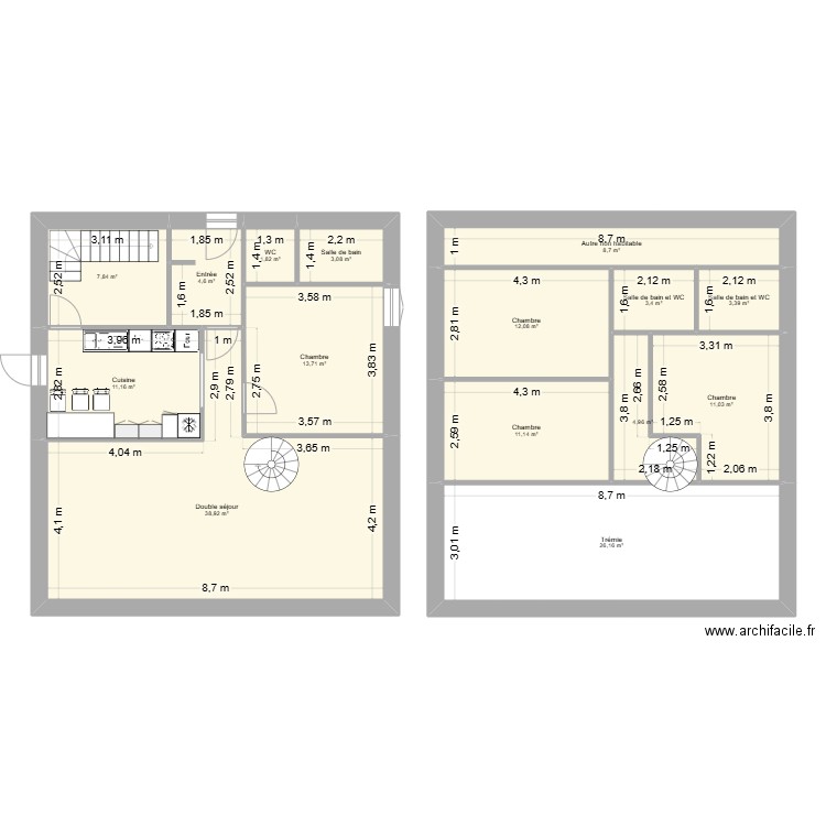 maison2. Plan de 15 pièces et 162 m2