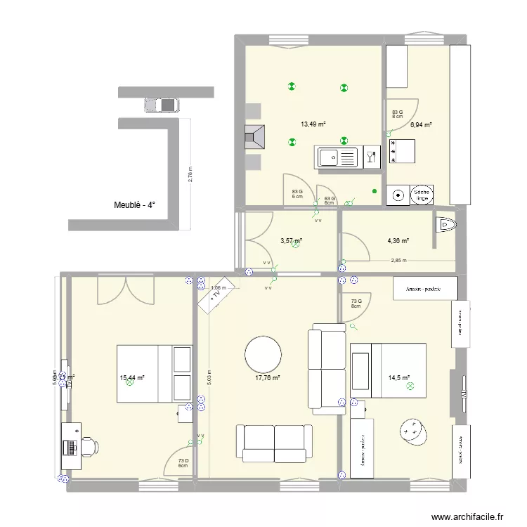 MAISON CELIA. Plan de 8  et 77 m²