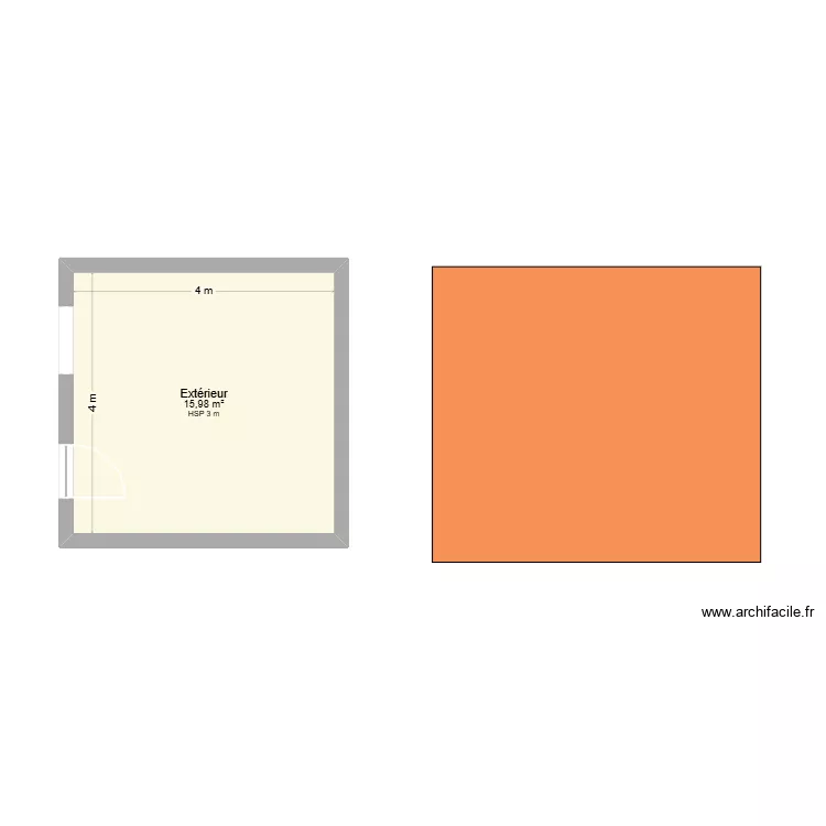local technique. Plan de 1 et 16 m² local technique. Plan de 1 et 16 m²