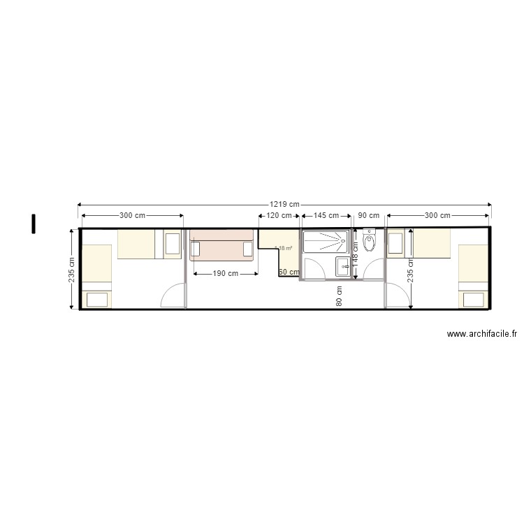 CONTENEUR 40 PIEDS AMENAGE EN 3/4 PIECES 10 FEVRIER 2024. Plan de 0 pièce et 0 m2