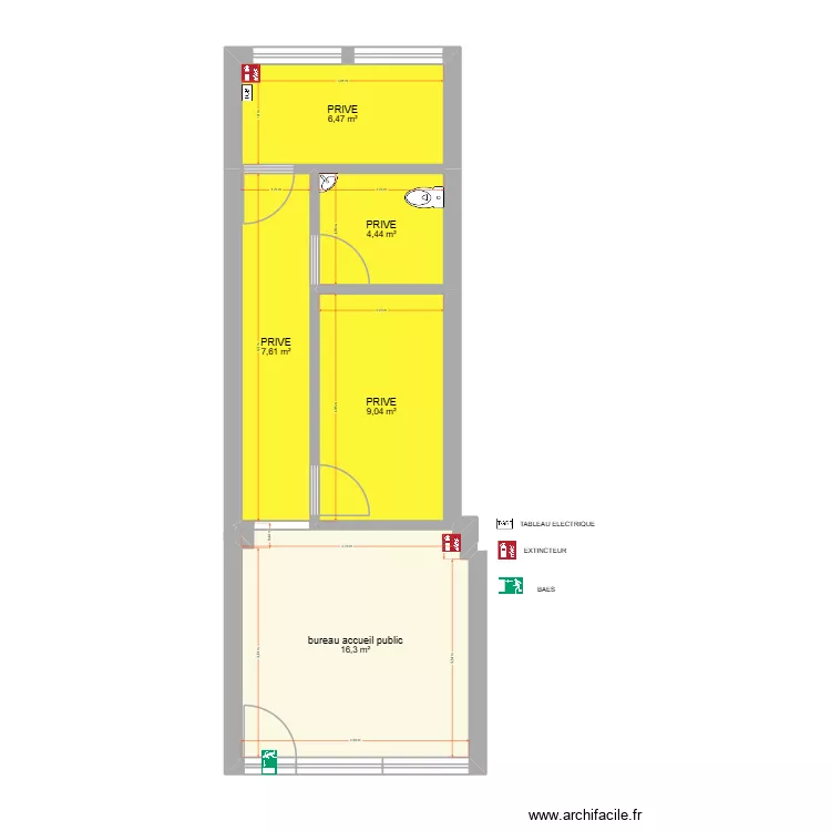 local vide lot 3 SECURITE. Plan de 5  et 44 m²