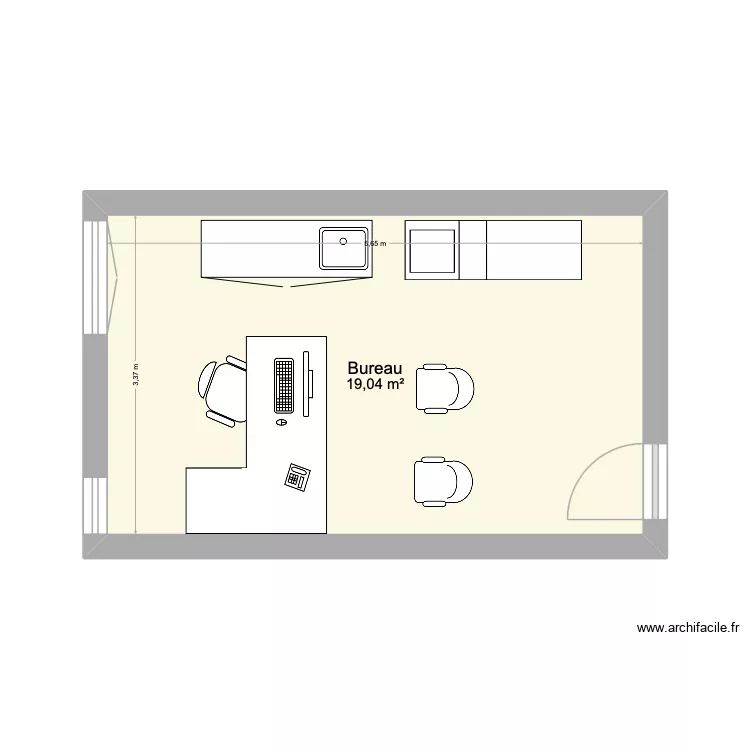 Cabinet Nicolas Version1. Plan de 1  et 19 m²