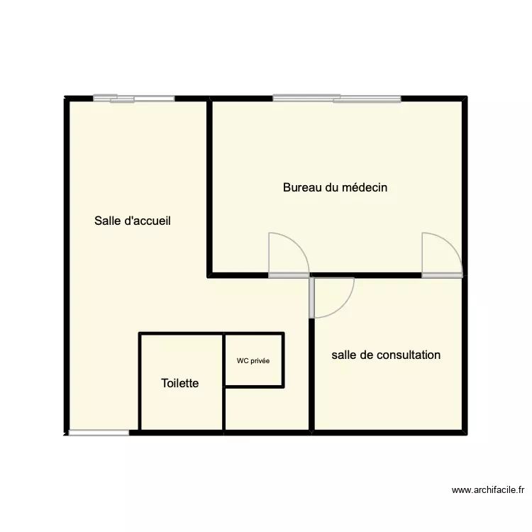 croquis cabinet. Plan de 5 Pièces et 28 m²