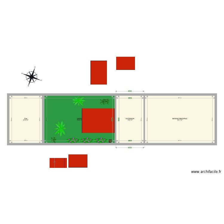 Extension Plan de masse. Plan de 0 pièce et 0 m2