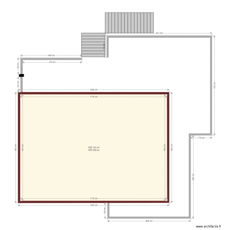 GARDE CORPS TERRASSE MVOUNI R+1. Plan de 1 pièce et 100 m2