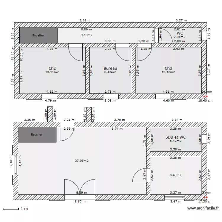 Maison Def2. Plan de 
