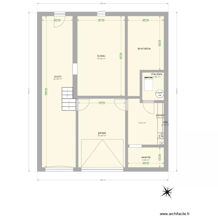 maison avant etage. Plan de 