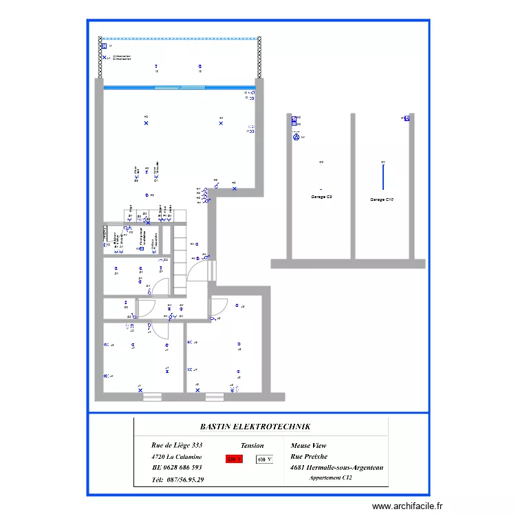 Appartement Meuse View C12. Plan de 