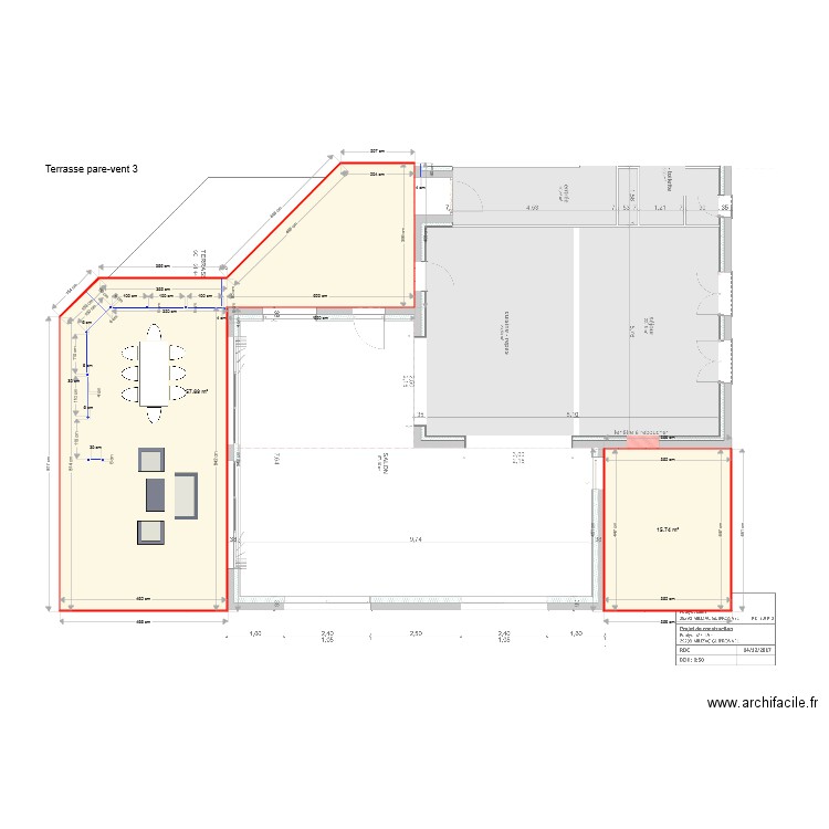 Terrasse pare vent 3. Plan de 0 pièce et 0 m2