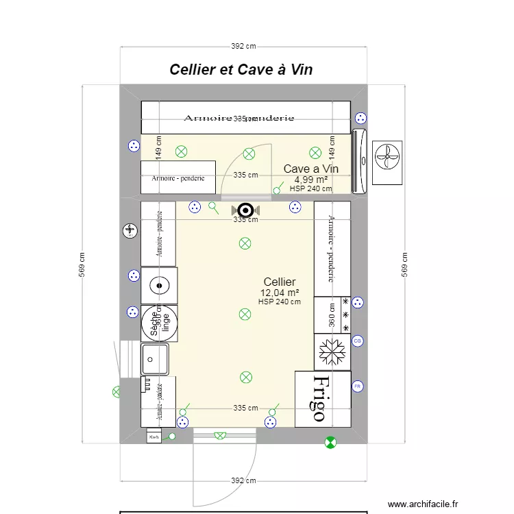 CELLIER / CAVE A VIN. Plan de CELLIER / CAVE A VIN. Plan de