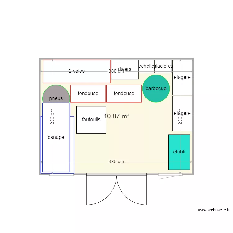 abri jardin. Plan de 