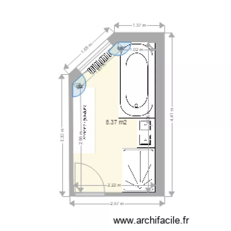 Salle de bains. Plan de Salle de bains. Plan de