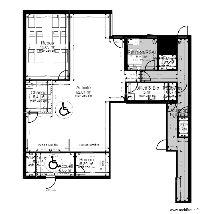 Malakoff 2 projet V2 ArL fr JoD 11. Plan de 21 pièces et 184 m2