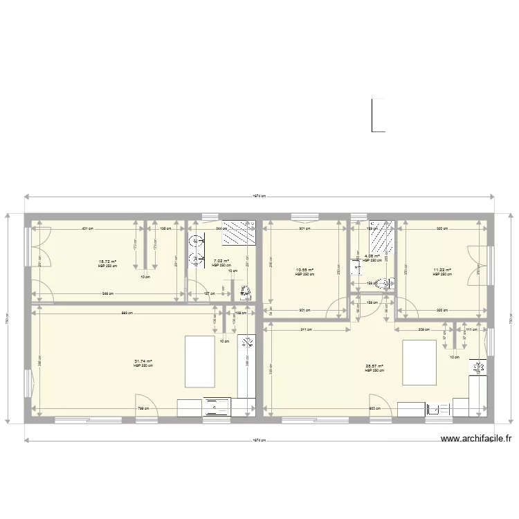 appartement 55m2 X 2   0705. Plan de 