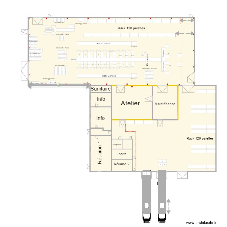 Nouveau batiment V10. Plan de 13 pièces et 1864 m2