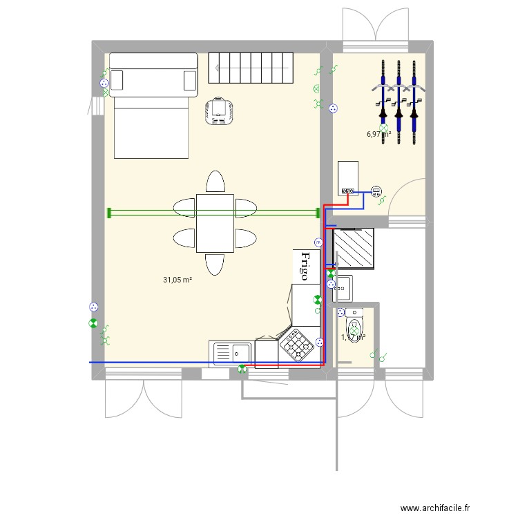 TRIZAC2. Plan de 4 pièces et 60 m2