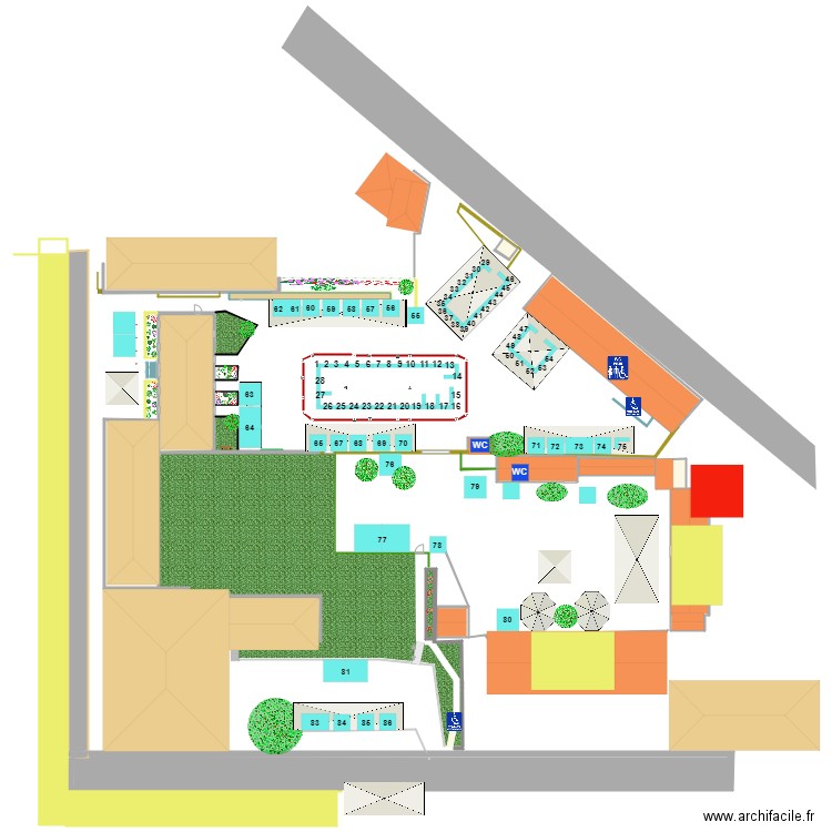 CTX NTN Anaïs Plan numéros plaquette FDC 2021. Plan de 19 pièces et 2882 m2