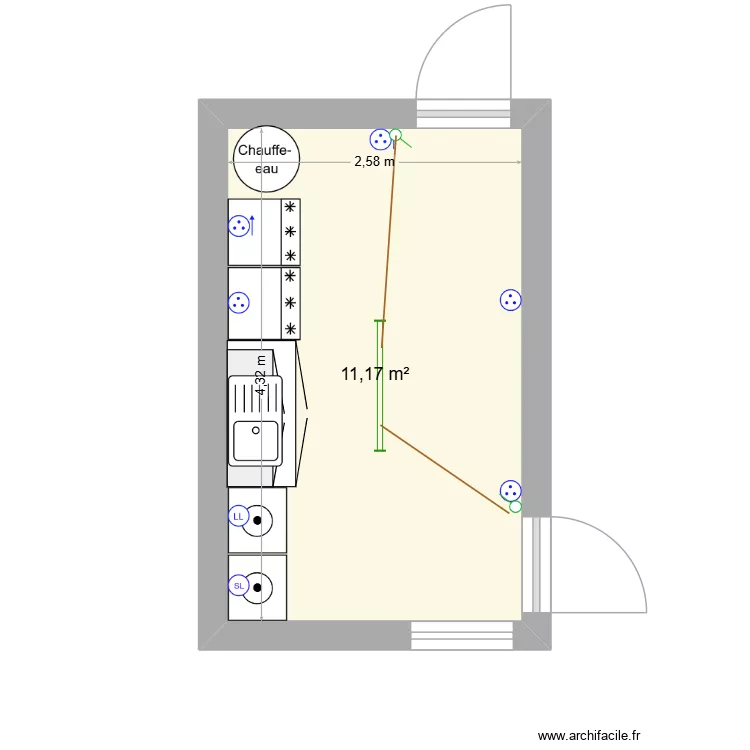 Buanderie. Plan de 