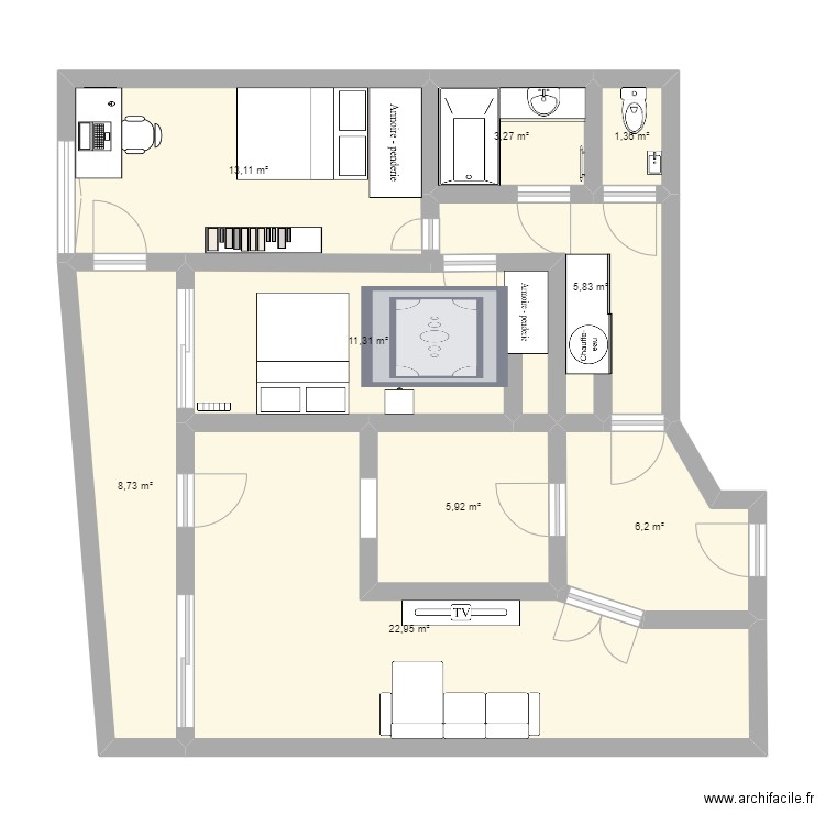 Appartement. Plan de 0 pièce et 0 m2