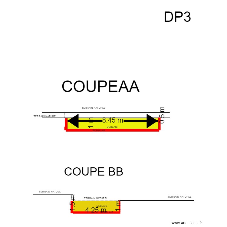 COUPE. Plan de 0 pièce et 0 m2