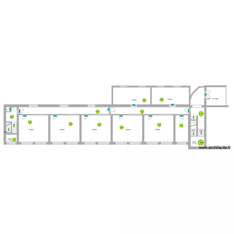Ecole de La Calamine B&acirc;timent A plus 425. Plan de 