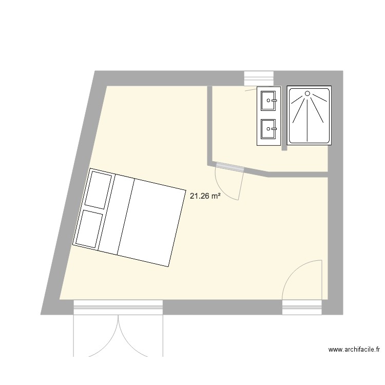 extension lit ouest 1. Plan de 0 pièce et 0 m2