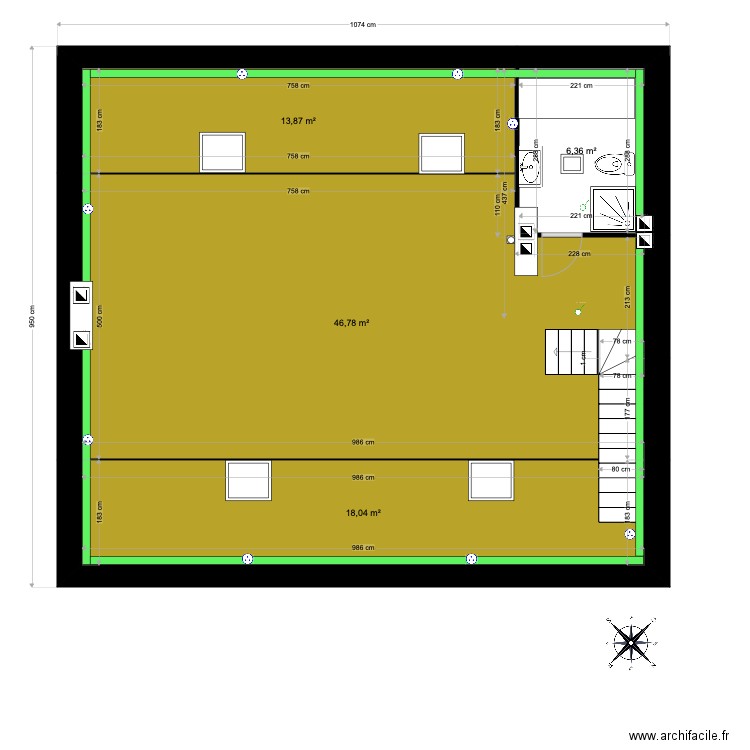 Combles. Plan de 0 pièce et 0 m2