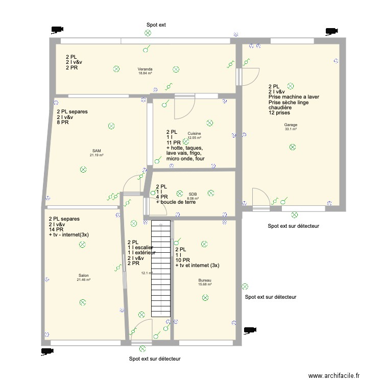 maison brigade piron prises  PL  inter. Plan de 0 pièce et 0 m2