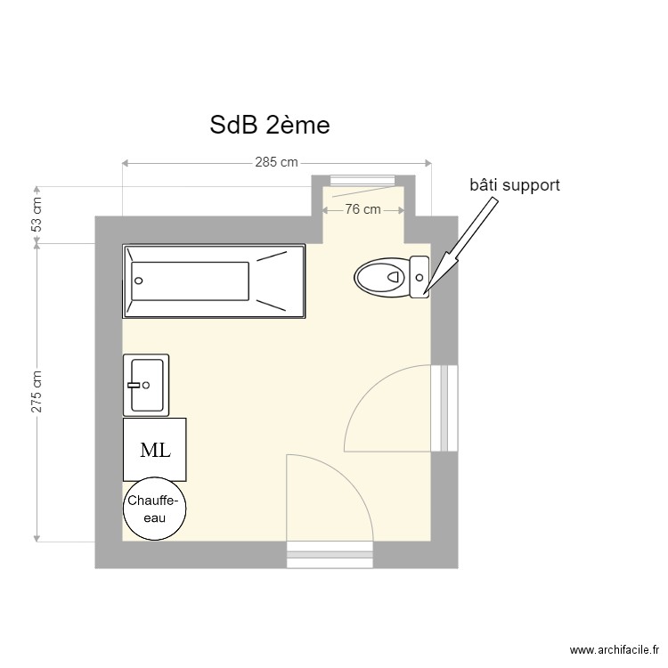 SdB 2eme. Plan de 0 pièce et 0 m2