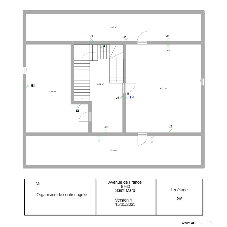schéma électrique St mard. Plan de 1 pièce et 23 m2