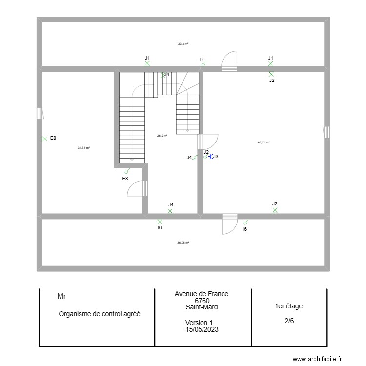 schéma électrique St mard. Plan de 5 pièces et 174 m2