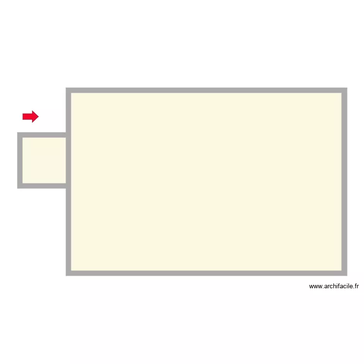 Maison avec extension. Plan de 