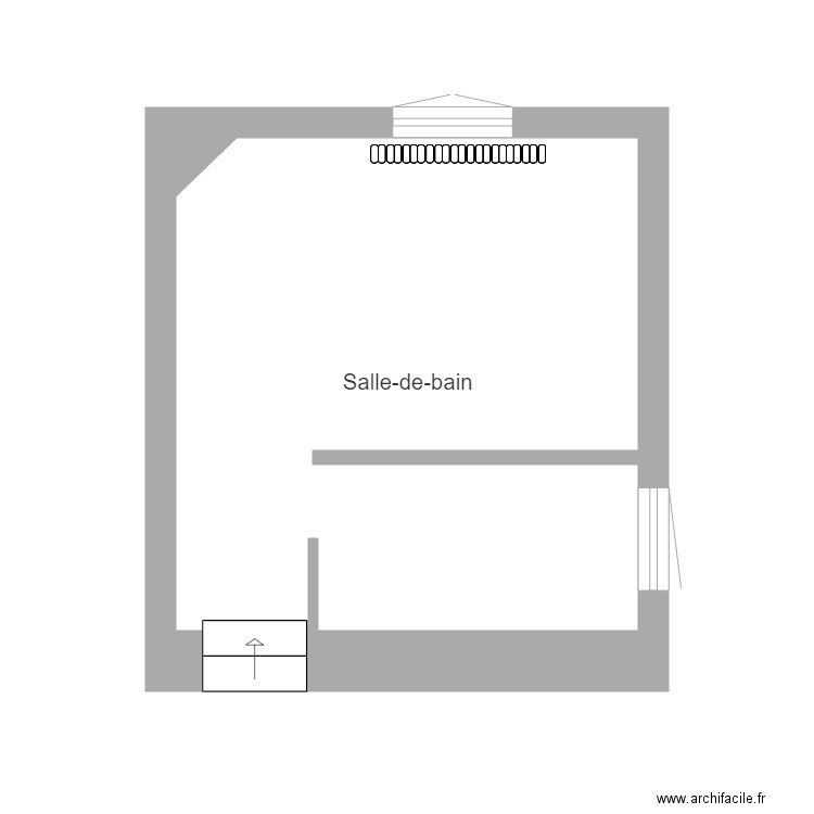 Salle de bain Feluy. Plan de 2 pièces et 15 m2
