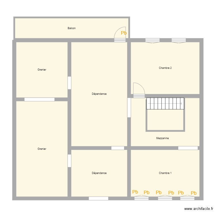 Croquis RECHENMANN Etage 1. Plan de 0 pièce et 0 m2