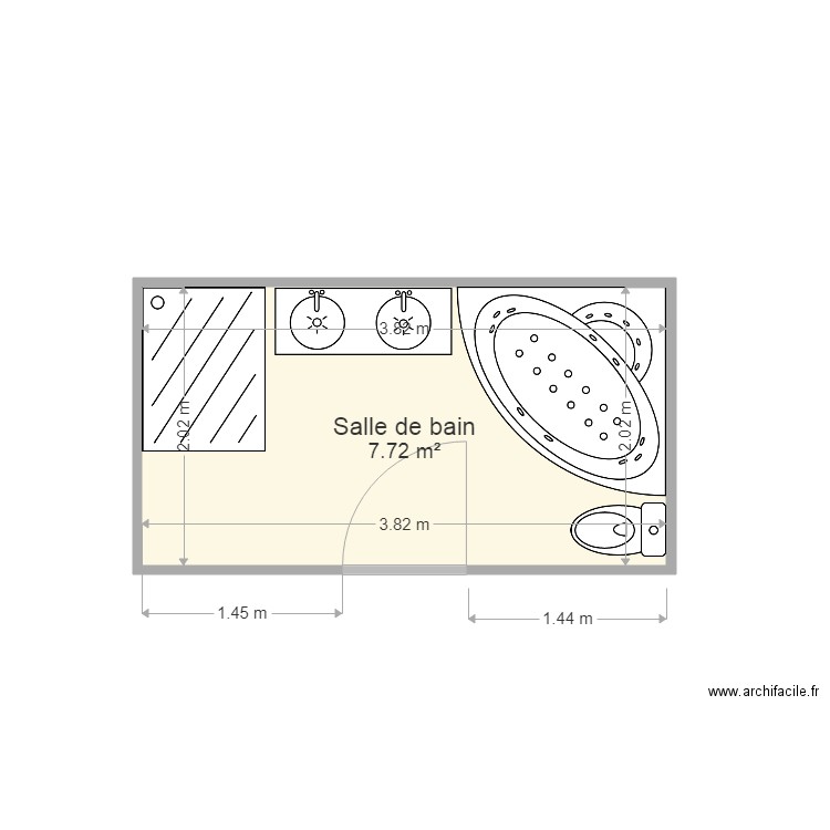 SALLE DE BAIN ELISEE 1. Plan de 0 pièce et 0 m2