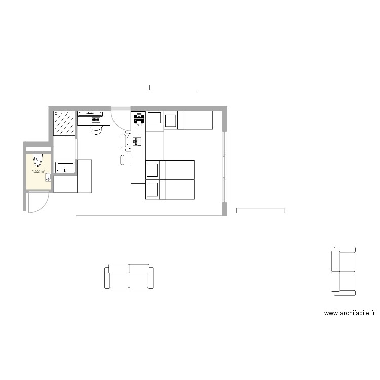 mezzanine ouverte achillas sofa bed nuit. Plan de 0 pièce et 0 m2