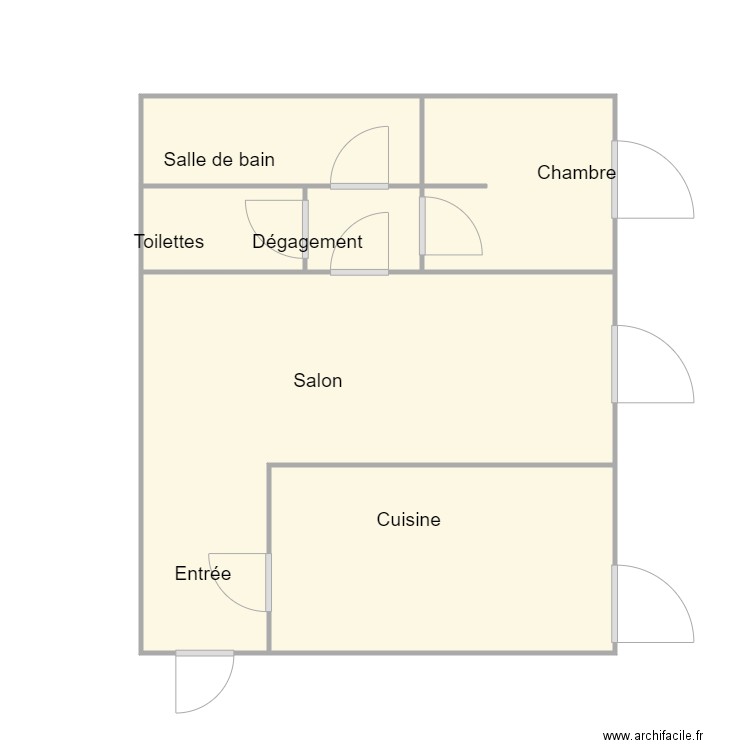 Croquis THOMILAS. Plan de 6 pièces et 27 m2