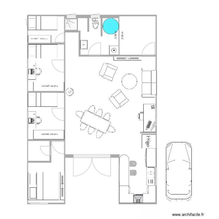 maison avec 2 contenedores. Plan de 