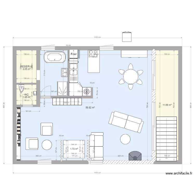 Projet amenagement 3 option bibliotheque niveau 1 Modif SDB. Plan de 