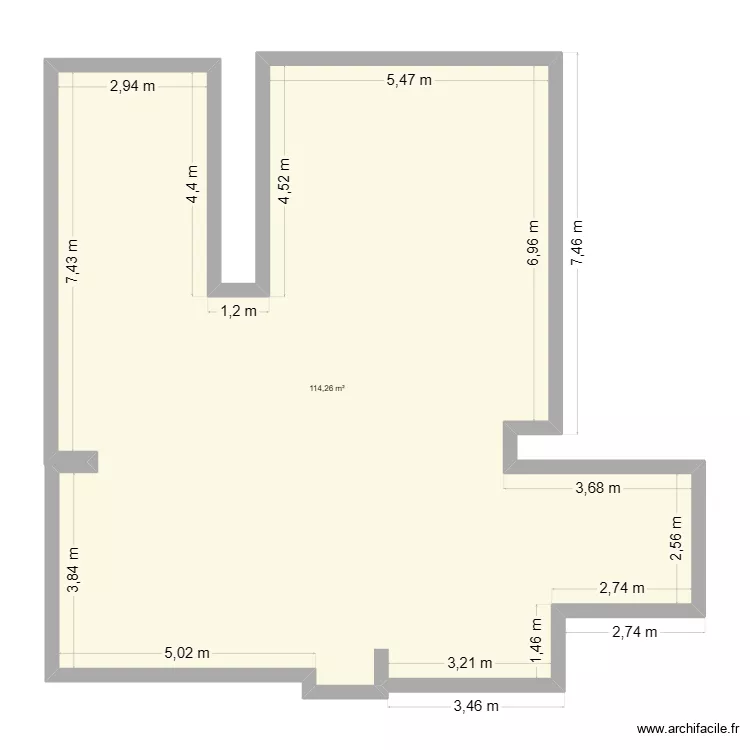 cannes. Plan de 1  et 114 m²