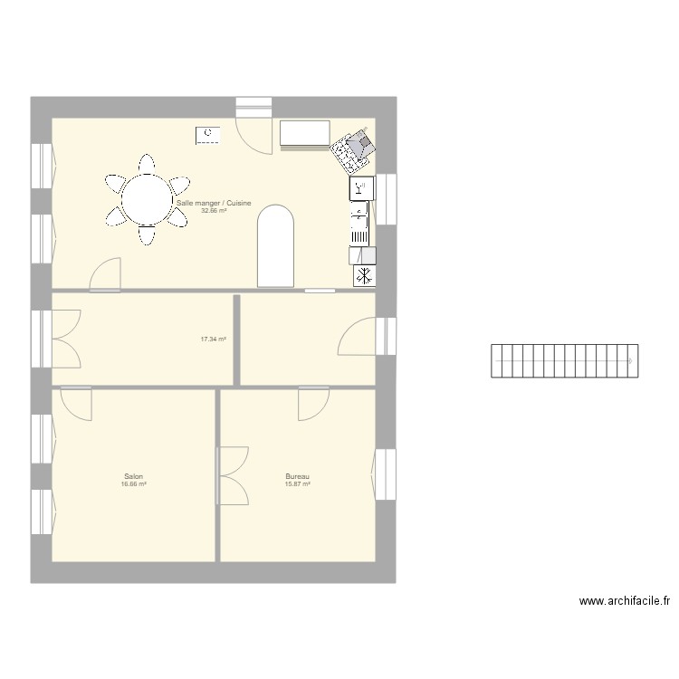 RDC test aménagement. Plan de 0 pièce et 0 m2