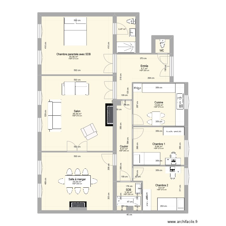 16 Ecoles Projet 3 avec mobilier. Plan de 0 pièce et 0 m2