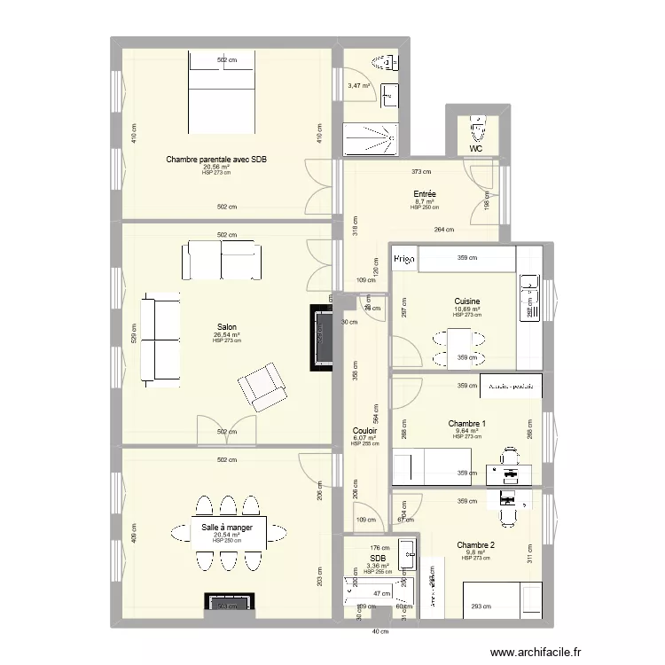 16 Ecoles Projet 3 avec mobilier. Plan de 